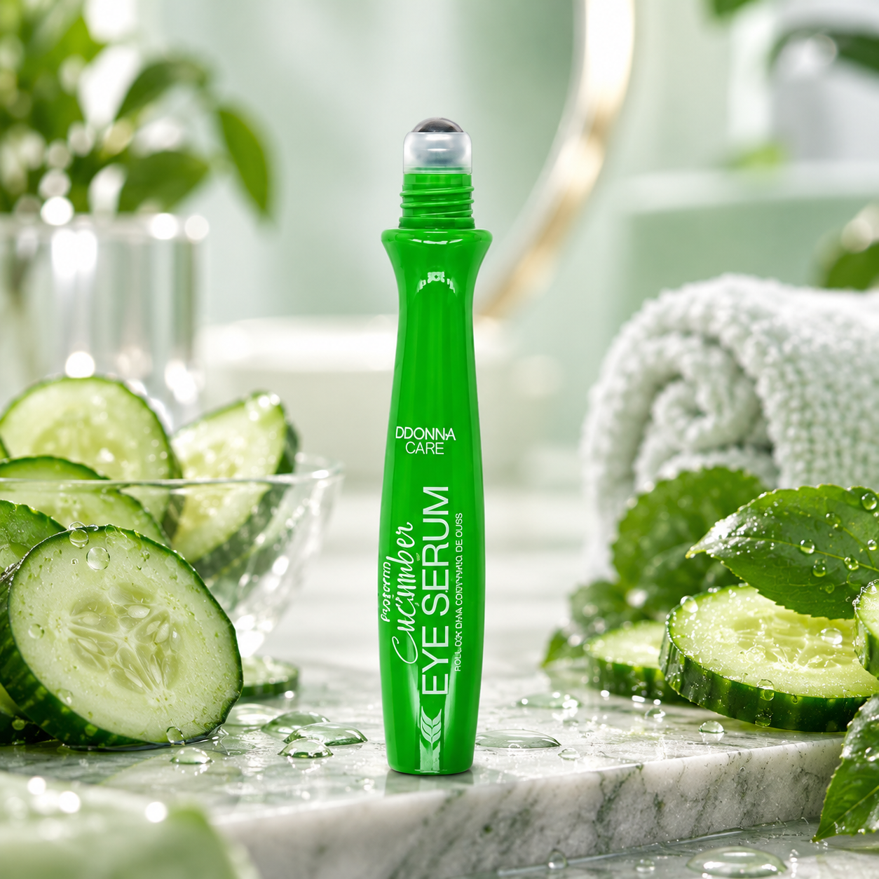 Sérum Contour des Yeux Concombre Roll-On – 15 ml 💚
