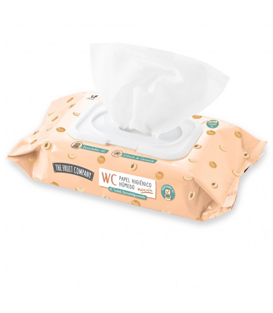 🍑 Papier Hygiénique Pêche - 60 Lingettes