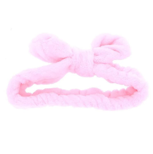 Bandeau Éponge avec Noeud Rose 🧖🏼‍♀️🎀