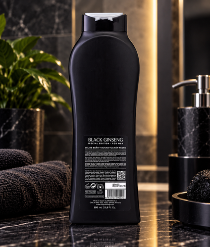 Gel douche au Ginseng pour homme - 650 ml 🖤