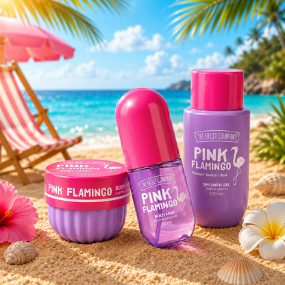 Travel Bag Pink Flamingo – Fruit du dragon, vanille & musc 🦩☀️