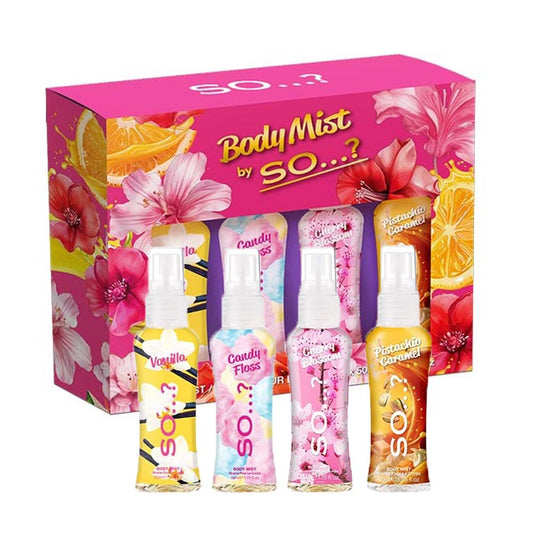Coffret 4 Brumes 50ml - Vanille, Barbe à Papa, Fleur de Cerisier, Caramel Pistache 🌸