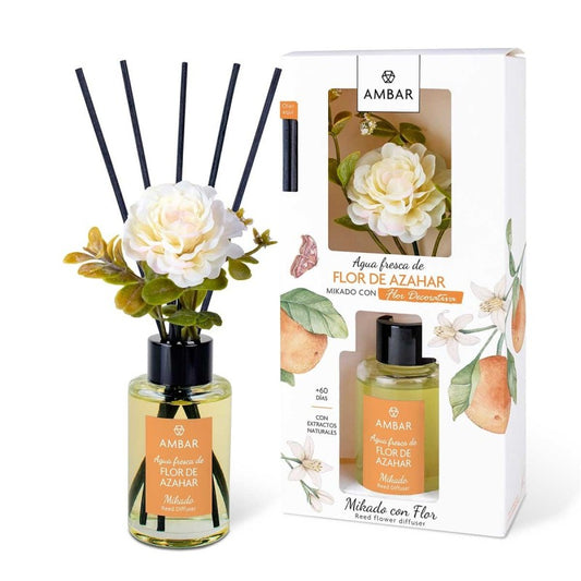 Mikado avec fleur décorative - Senteur fleur d’oranger 🍊 - 75ml